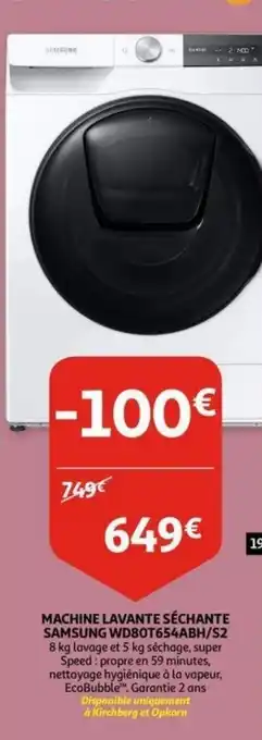 Auchan Samsung Machine Lavante Sechante WD80T654ABH/S2 aanbieding