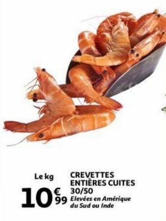 Auchan Crevettes Entieres Cuites 30/50 aanbieding