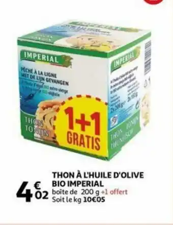 Auchan Thon A L'Huile D'Olive Bio Imperial aanbieding