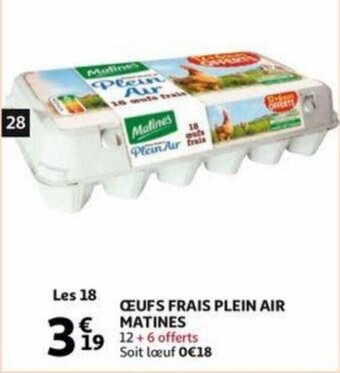 Auchan Oeufs Frais Plein Air Matines aanbieding