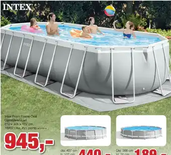 Paradisio Intex Prism Frame Oval Opzetzwembad 610 x 305 x 122 cm aanbieding