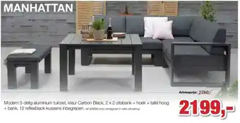 Manhattan Modern 5-delig aluminium tuinset