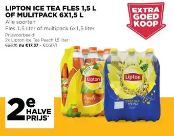 Jumbo Lipton ice tea fles 1,5 L of mulitpack 6x1,5 L aanbieding