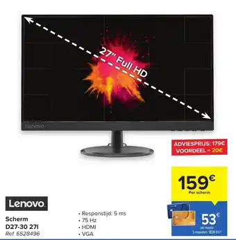 Carrefour Lenovo scherm d27-30 271 aanbieding