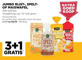 Jumbo rijst-, spelt-of maiswafel 72-155 gram