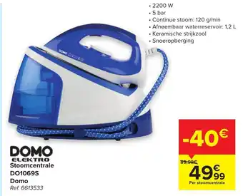 Carrefour Domo elektro stoomcentrale do10695 domo aanbieding