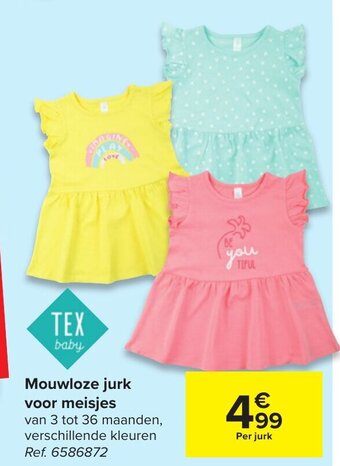 Carrefour Mouwloze jurk voor meisjes aanbieding