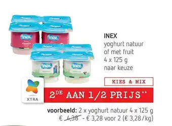 Spar Inex yoghurt natuur of met fruit aanbieding