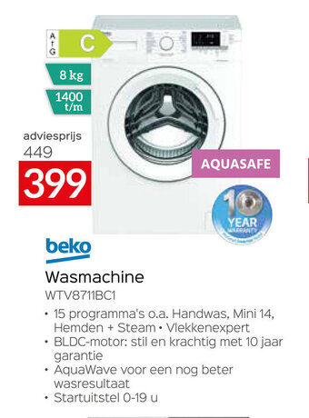 Selexion Beko Wasmachine WTV8711BC1 aanbieding