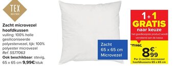 Carrefour Zacht microvezel hoofdkussen aanbieding