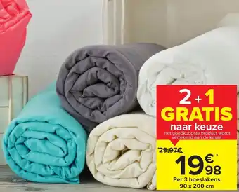 Carrefour Jersey hoeslaken 90x2100cm aanbieding