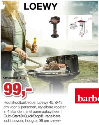 Paradisio Loewy Houtskoolbarbecue aanbieding