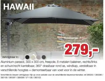 Hawaii aluminium parasol