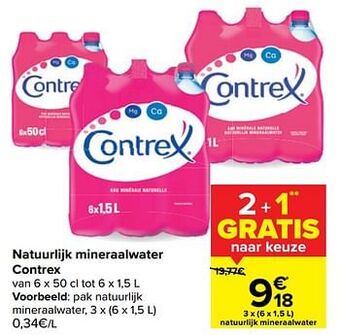 Carrefour Pak natuurlijk mineraalwater aanbieding