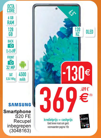 Cora Samsung Smartphone S20 FE aanbieding