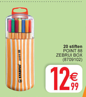 Cora Stabilo 20 stiften Point 88 Zebrui Box aanbieding
