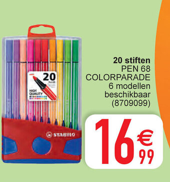 Cora Stabilo 20 stiften Pen 68 Colorparade aanbieding
