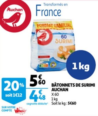 Auchan Batonnets De Surimi Auchan aanbieding