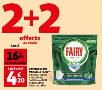 Capsules Lave Vaisselle Fairy