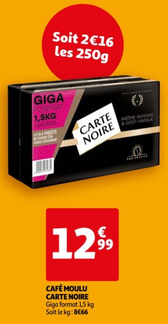 Auchan Cafe Moulu Carte Noire aanbieding