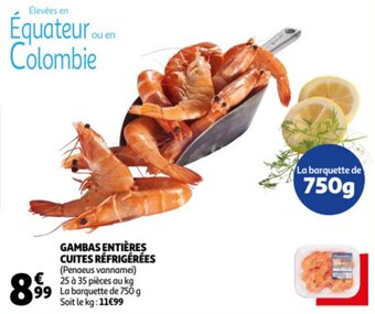 Auchan Gambas Entieres Cuites Refrigerees aanbieding