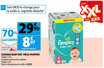 Auchan Pampers Changes Baby Dry Mega aanbieding