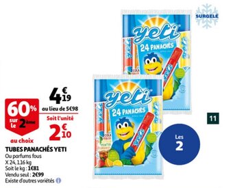 Auchan Tubes Panaches Yeti aanbieding