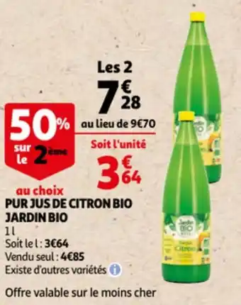Auchan Purjus De Citron Bio Jardin Bio aanbieding