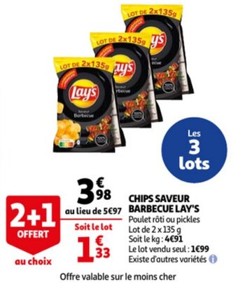 Auchan Chips Saveur Barbecue Lay's aanbieding