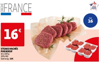 Auchan Steaks Haches Pur Boeuf aanbieding