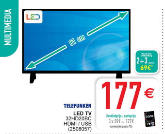 Telefunken LED TV 32HD20BC HDMI/USB (2508057)