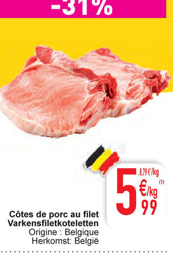 Cora Cotes de Porc au Filet Varkensfiletkoteletten aanbieding