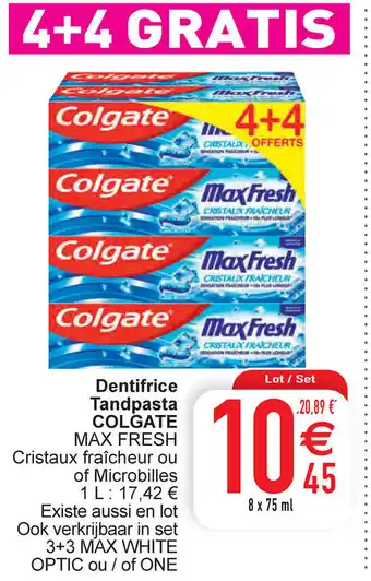 Cora Colgate Dentifrice 8 x 75ml aanbieding