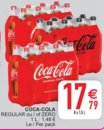 Cora Coca-Cola Regular of Zero 8 x 1.5L aanbieding
