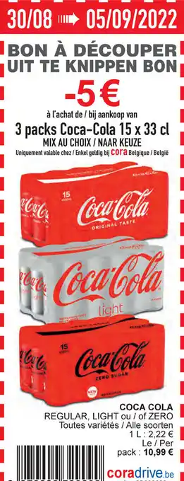 Cora Coca-Cola Regular, Light ou / of Zero aanbieding