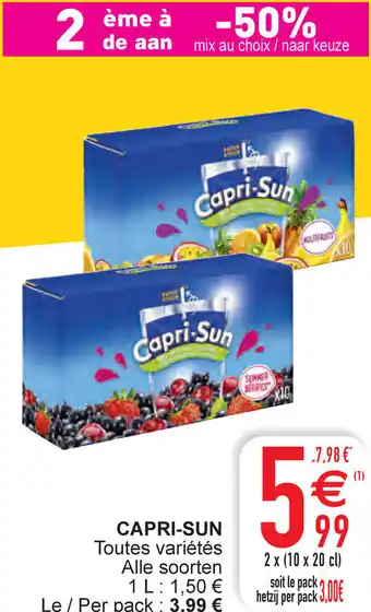 Cora Capri-Sun Toutes Varietes 2 x (10 x 20cl) aanbieding