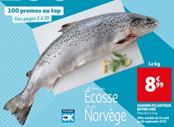 Auchan Saumon Atlantique Entier Vide Le Kg aanbieding