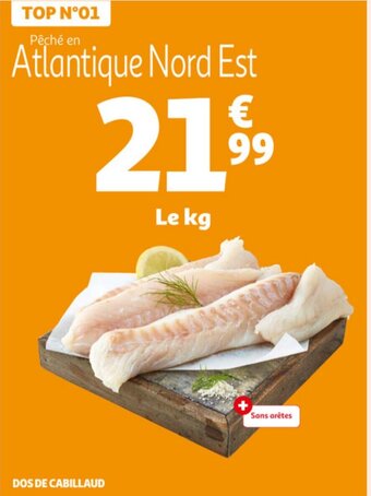 Auchan Dos De Cabillaud Le Kg aanbieding