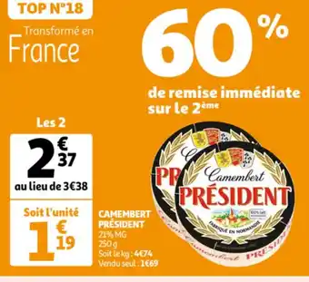 Auchan President Camembert aanbieding