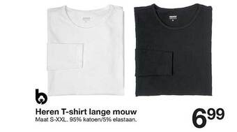 Zeeman Heren tshirt lange mouw aanbieding
