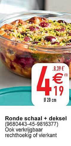 Cora Ronde schaal + deksel aanbieding