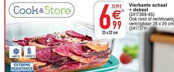Cora Vierkante schaal + deksel aanbieding
