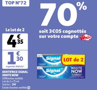 Auchan Dentifrice Signal White Now aanbieding