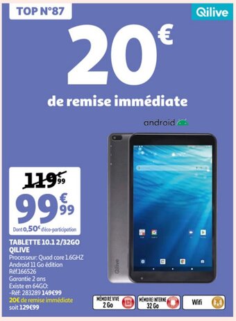 Auchan Qilive Tablette 10.1 2/32GO aanbieding