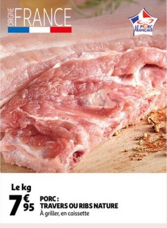 Auchan Porc: Travers Ou Ribs Nature aanbieding