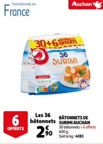 Auchan Batonnets De Surimi Auchan aanbieding