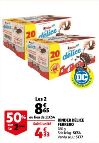 Auchan Kinder Delice Ferrero 780g aanbieding