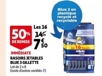Auchan Gillette Rasoirs Jetables Blue 3 aanbieding