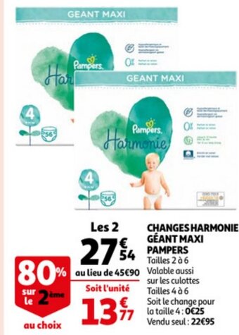 Auchan Pampers Changes Harmonie Geant Maxi aanbieding
