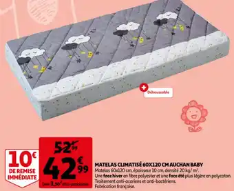 Matelas Climatise 60x120 cm Auchan Baby